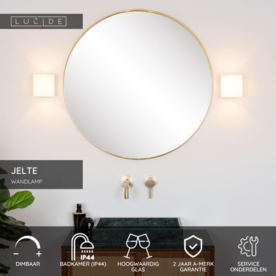 Lucide JELTE - Wandlamp Badkamer - 1xG9 - IP44 - Zwart